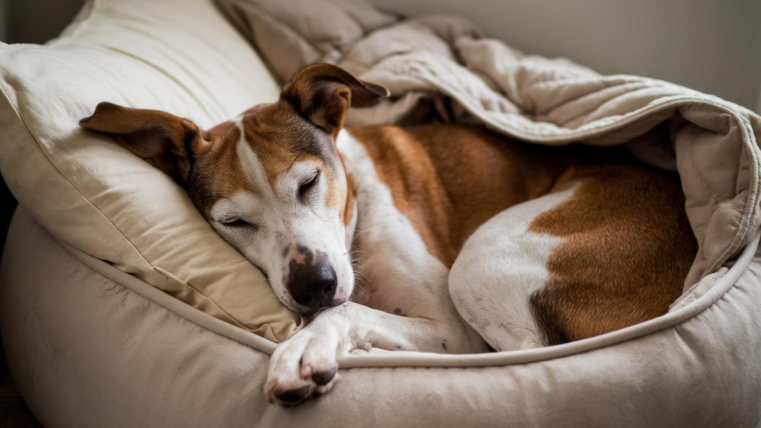 A quiet, low-stimulation room set up for a new foster dog